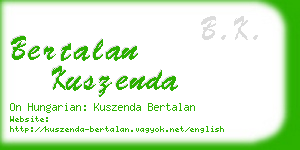 bertalan kuszenda business card